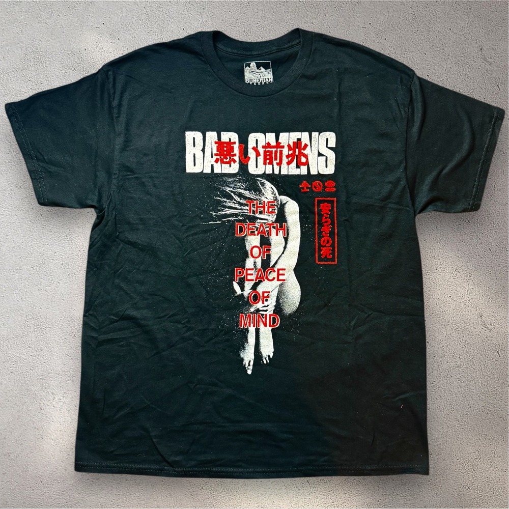 Bad Omens The Death of Peace of Mind Band T-Shirt Mens XL Black Sumerian Records